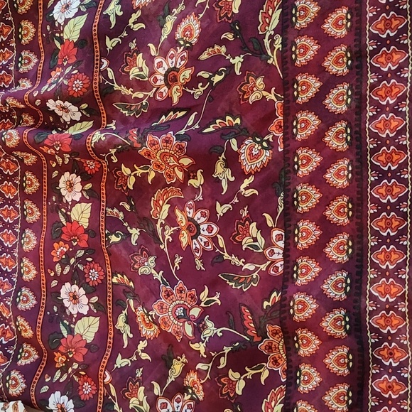 New Directions Peasant Blouse Size L Bohemian Mixed Print Fall Winter Casual - Picture 12 of 12